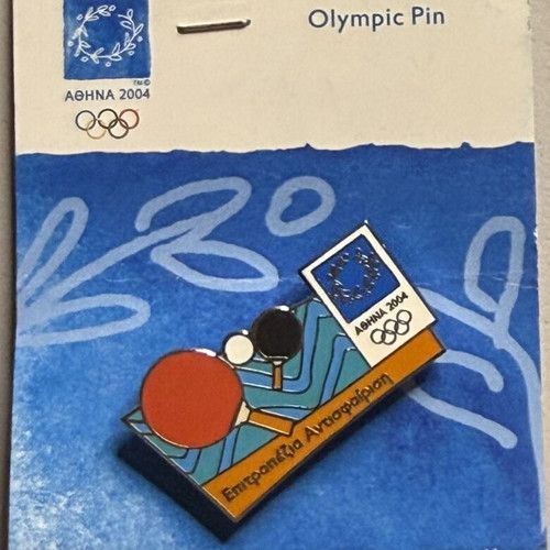 Table Tennis Olympic Pin new, limited edition 15000 Athens 2004