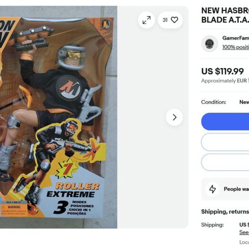 Hasbro Action Man Roller Extreme figure 2000, 12 inch
