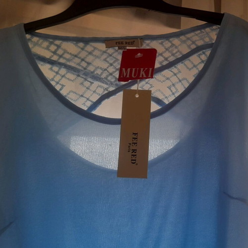 Summer dress new, baby blue, size M-L with lace back detail
