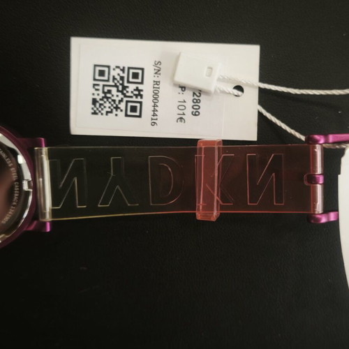 DKNY Pink Transparent Strap Watch NY-2809, full set