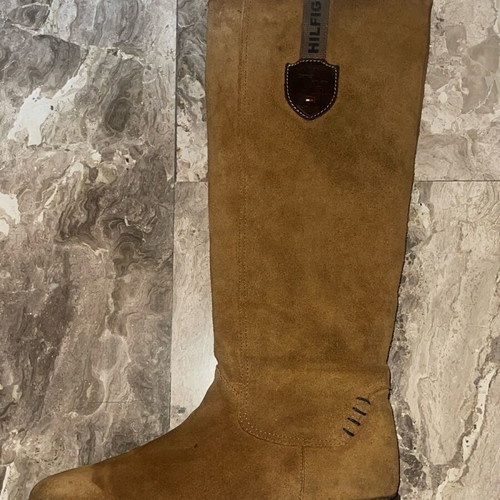 Tommy Hilfiger suede boots used, yellow, size 39