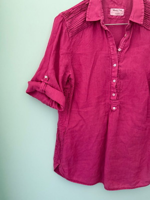 Massimo Dutti fuchsia shirt with pintuck details