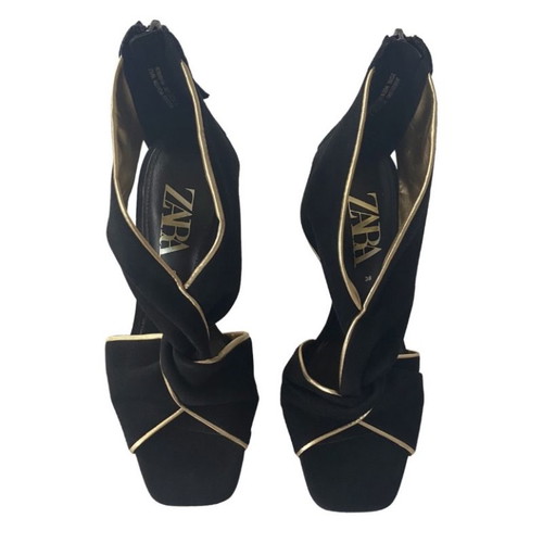 Zara suede sandals used, size 38, black
