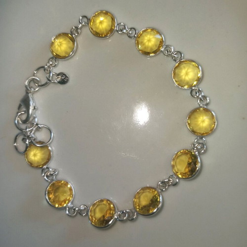 Silver 925 bracelet new with natural citrine stones 6.28g