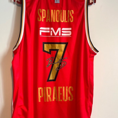 GSA Olympiacos B.C. Anniversary Spanoulis Limited Edition Men's Basketball Jersey New Size Large