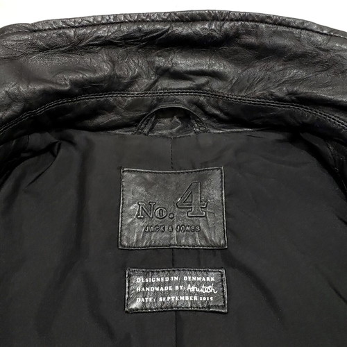 Jack & Jones men's leather jacket like new, size L, black