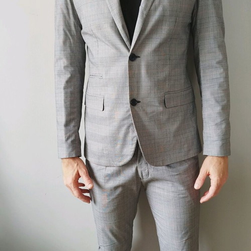 Vittorio Slim Fit Suit like new, gray, jacket size Large, pants 30