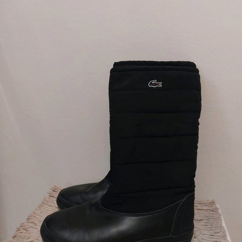 Lacoste boots like new, leather and fabric, size 37, black