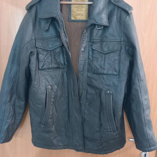 Leather jacket used, black, size XXL