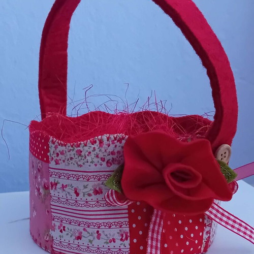 Fabric decorative basket for Easter eggs like new