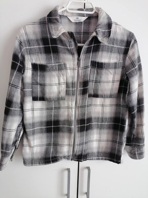 H&M Boys' Shirt Jacket with Zipper Like New Black and White