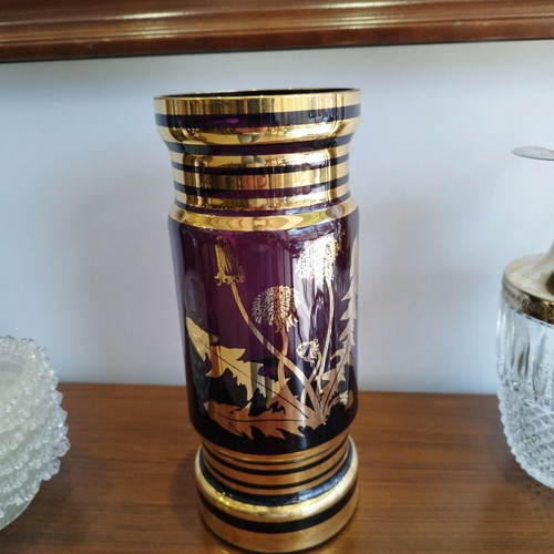 Bohemian vase used with gold decoration