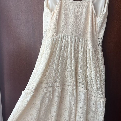 Lace dress in ecru color boho style like new, size S