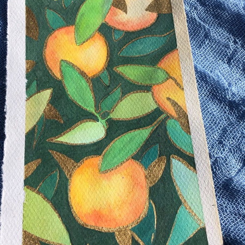 Watercolour painting new 10.5 x 29.6 cm