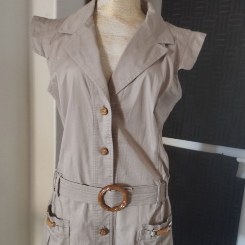 Sandro Ferrone cotton dress used, size L, beige