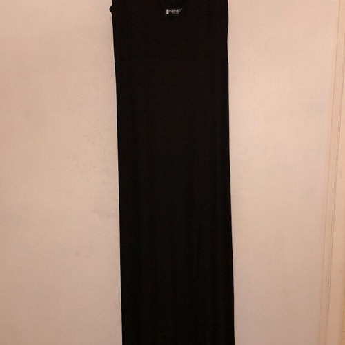Black maxi dress Parizianista like new with crisscross straps and slit