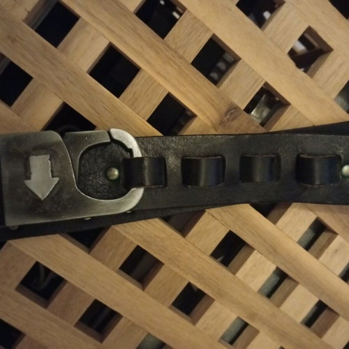 Criminal genuine leather belt like new, size L/XL, black with silver details
