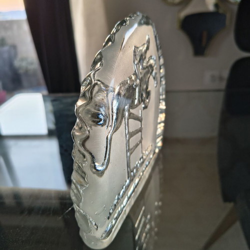 Vintage crystal equestrian sculpture '80s