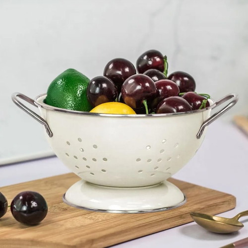 Enamel Colander Bowl Retro French Style like new