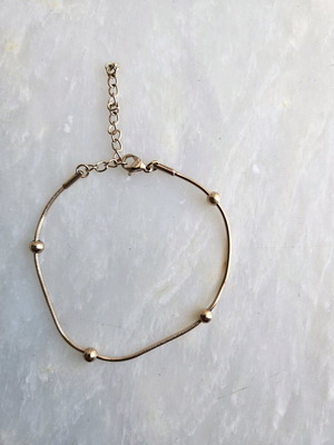 Steel bracelet pink-gold with beads
