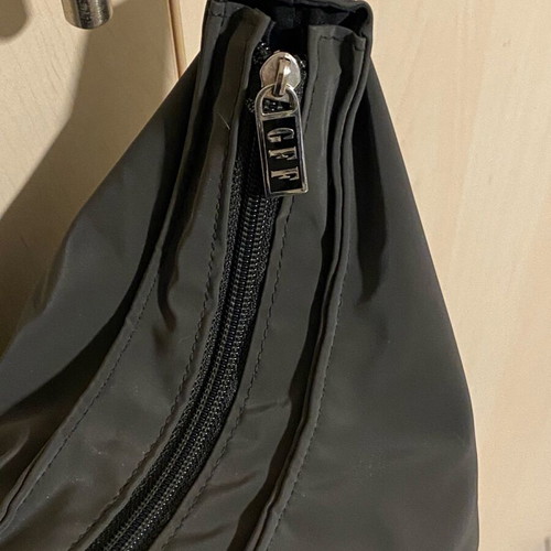 Gianfranco Ferre gray waterproof shoulder bag like new with olive strap