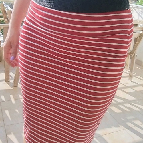 Midi striped skirt Toi & Moi like new, size S, red and white
