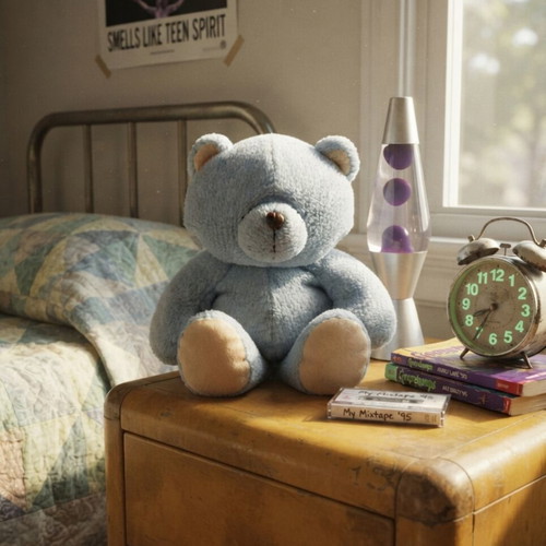 Vintage Forever Friends teddy bear by Hallmark, like new, baby blue