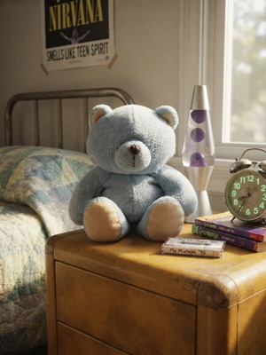 Vintage Forever Friends teddy bear by Hallmark, like new, baby blue