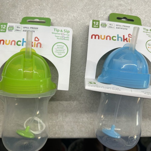 Munchkin weighted straw cups set of 2, new, 296ml