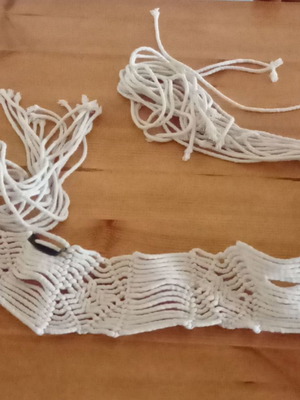 Ζώνη μακραμέ Mexx μεταχειρισμένη σε μπεζ-λευκό για boho εμφανίσεις