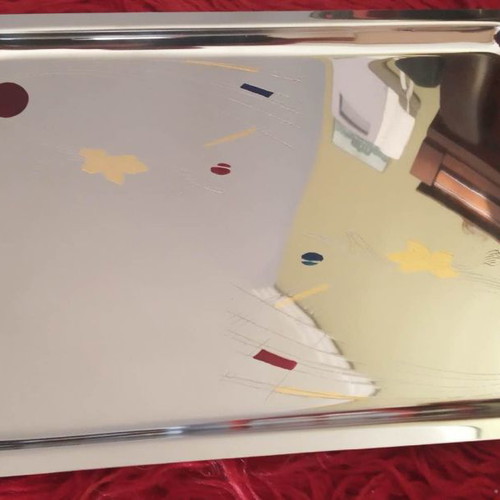 Prestige Engraved Tray unused, 18/10 stainless steel with 24 carat gold embossing