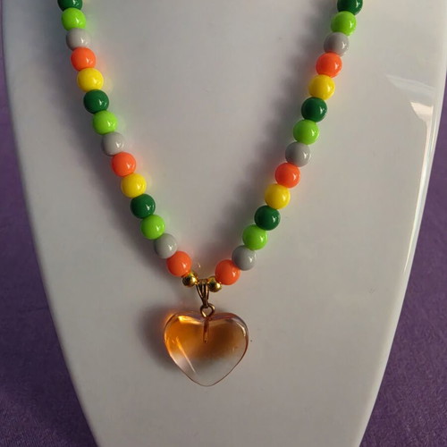 Handmade colorful beaded summer necklace and earrings set new