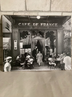Parisian Cafe Black and White Vintage Photo New
