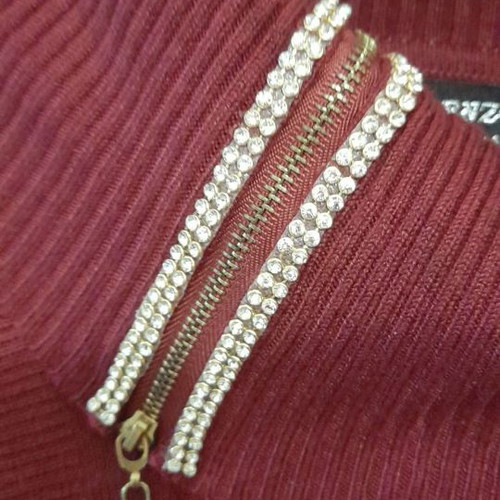 Medium blouse dress new, burgundy with ruching and zippers