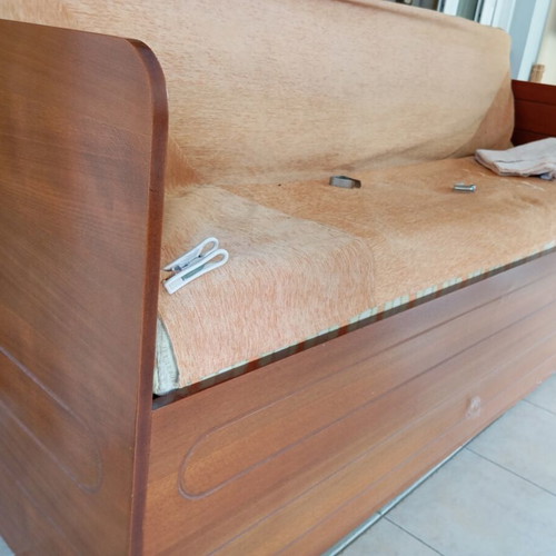 Sofa with storage like new, 161x56 cm, 38 cm depth
