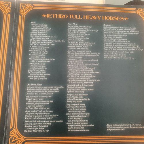 Jethro Tull Heavy Horses 1978 vinyl like new