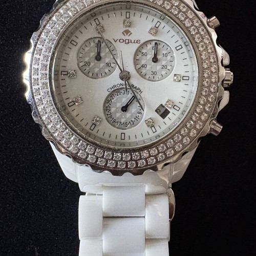Vogue wristwatch, white, women's