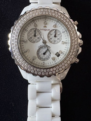 Vogue wristwatch, white, women's