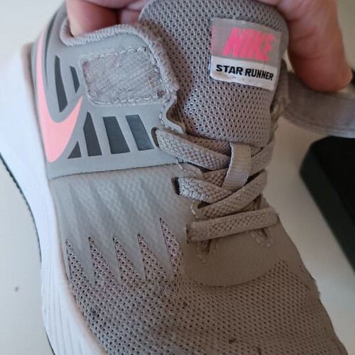 Nike athletic shoes size 30, white and grey
