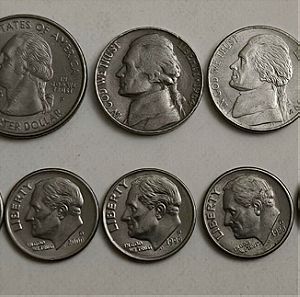 Ηνωμένες Πολιτείες, Lot x 8 Νομίσματα