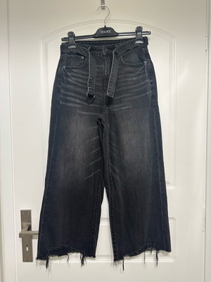 American Eagle high-waisted jeans like new, black and gray