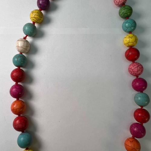 Colorful necklace with howlite beads 25cm used