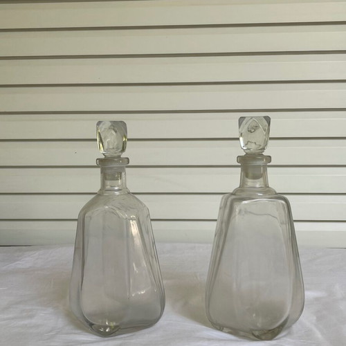 Antique glass bottles used, set of 4 pieces