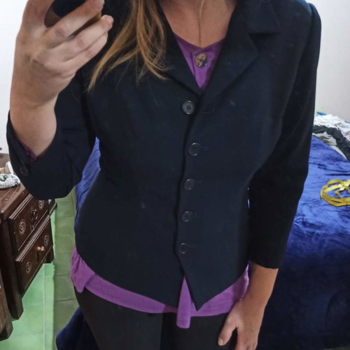Women's jacket size L like new, dark blue, 3/4 sleeve