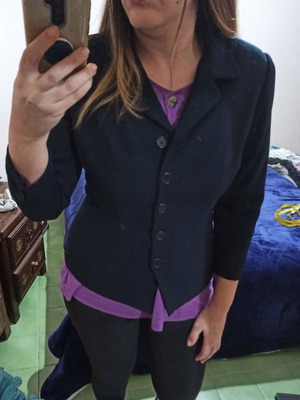 Women's jacket size L like new, dark blue, 3/4 sleeve