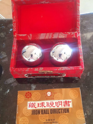 Baoding Balls vintage set with box, like new