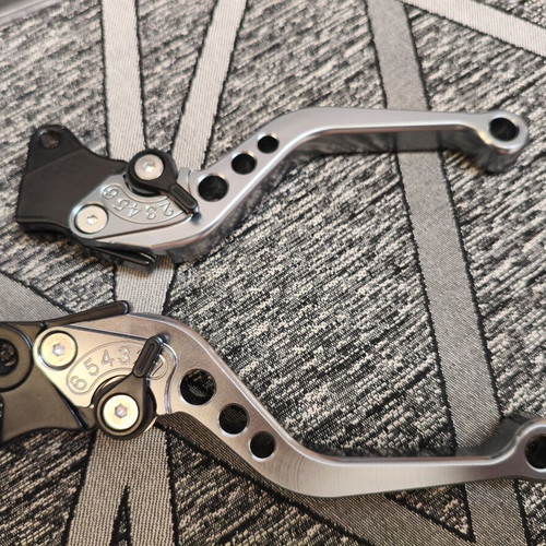 Adjustable Moto or Scooter Levers Gray Titanium New