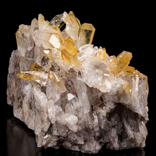 Mineral quartz with oxide inclusions like new