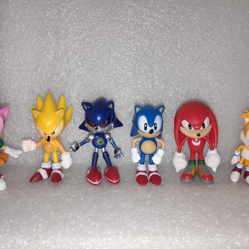 Sonic the Hedgehog figure set of 6, like new, SEGA