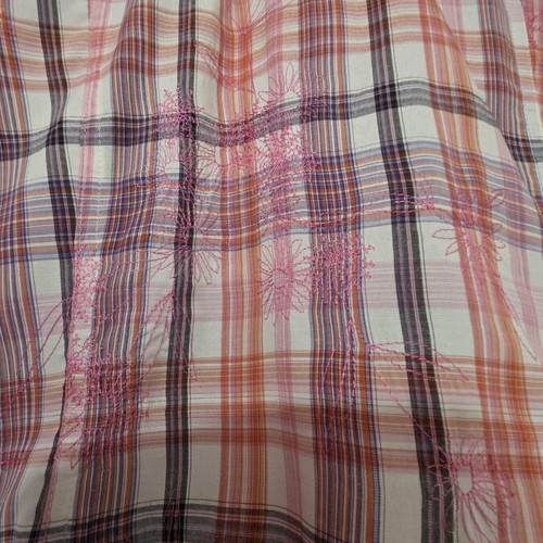 Women's checked shirt pink and white like new, casual style